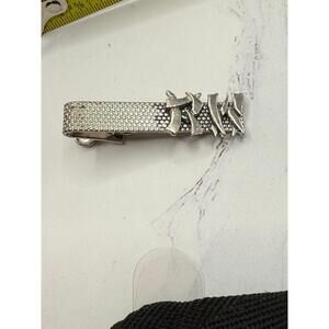 Vintage Monogrammed RW Tie Clip Bar Silver Tone